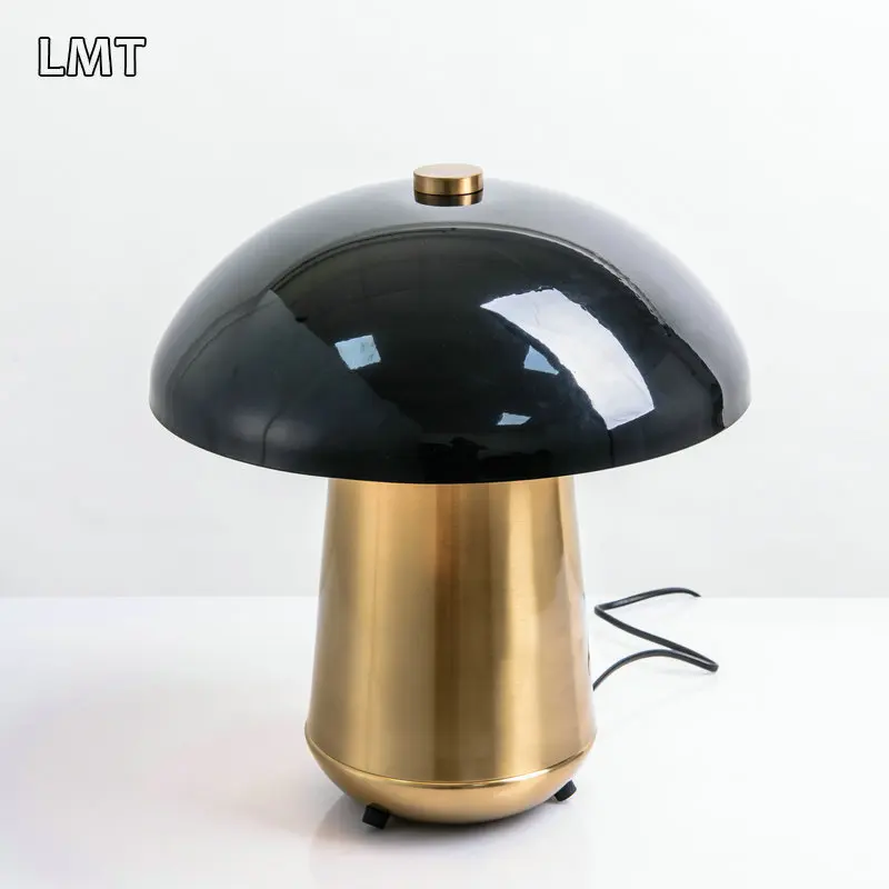 Nordic Modern Mushroom Shape Table Lamps Restaurant Decorative Desk Lamp Home Decor Black Gold Luxury Hotel Bedside Table Lamp