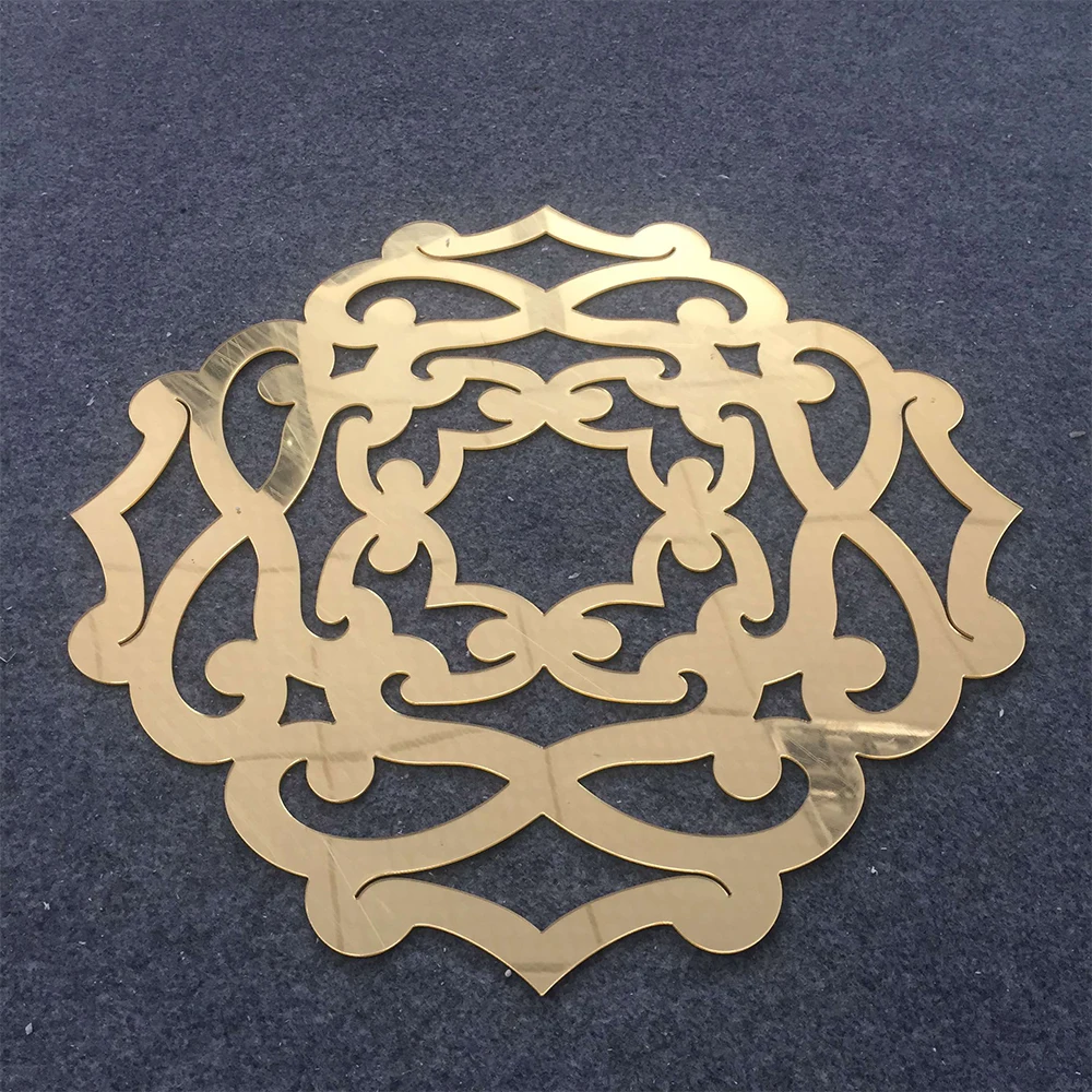 Mirror Acrylic Round Shaped Placemats / Coasters Engraved Clear Acrylic