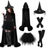 Set nero da sette pezzi - lunghezza del mantello 150 cm
