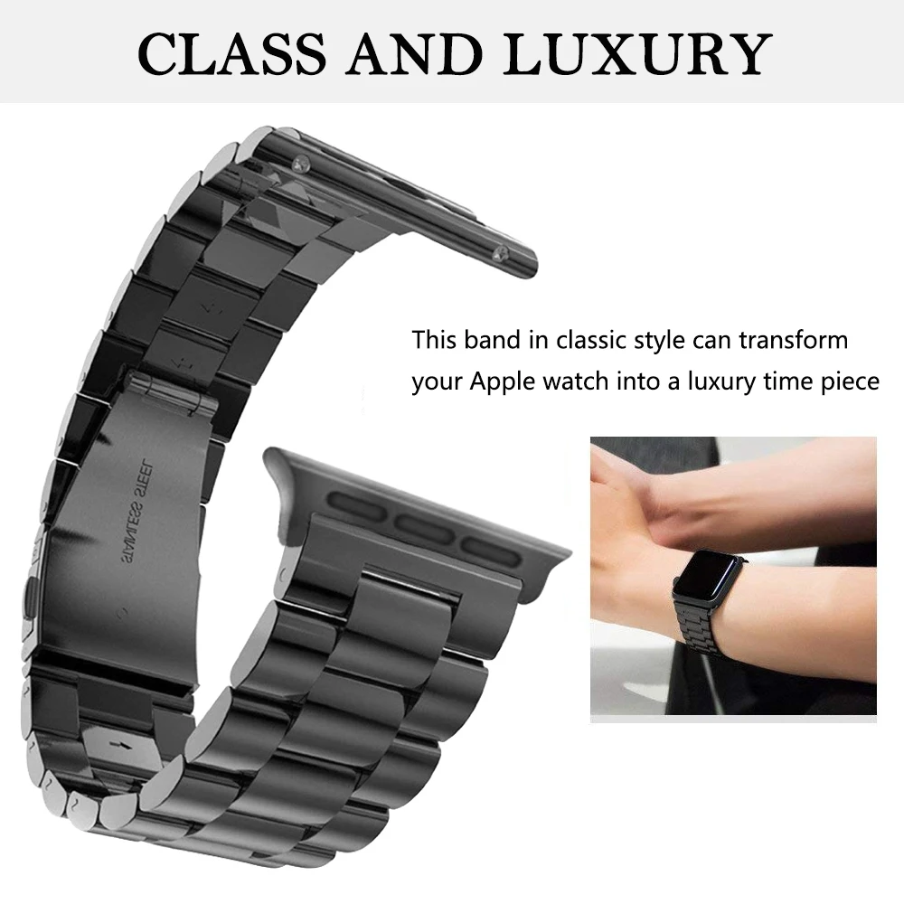 Stainless Steel Metal Watch Band For Iwatch Series 8 7 6 5 4 Strap