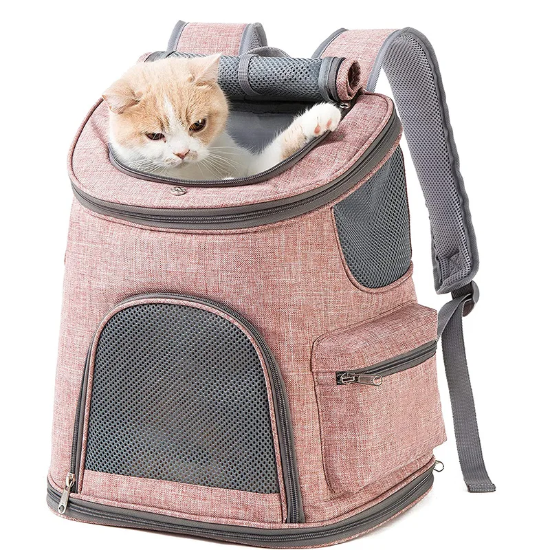 Hot Selling Foldable Breathable Mesh Oxford Wear Resistance Pet Backpack Carrier for Small Cats Dogs