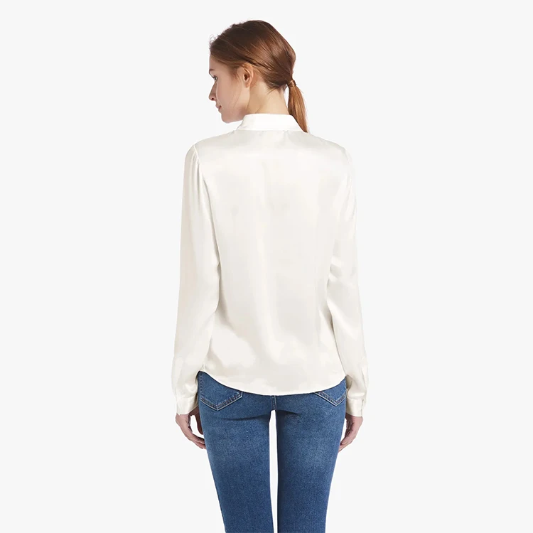 Factory Wholesale 100% Mulberry Silk Shirt Women High Quality Luxury Custom Silk Shirts