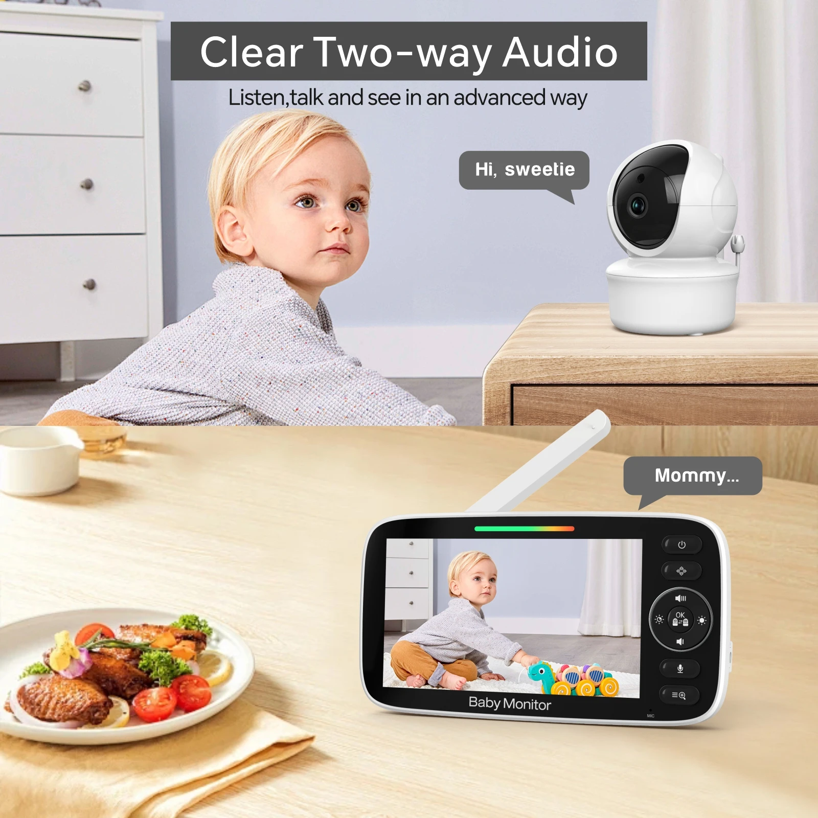 promotion 5 inch HD hot selling cheap good quality smartree baby monitor with factory price
