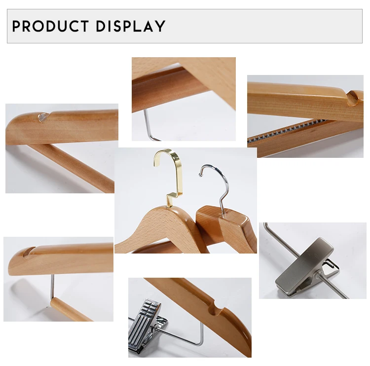 Honeyson Hotel Anti Theft Wooden Clothes Coat Hanger Hot Sale