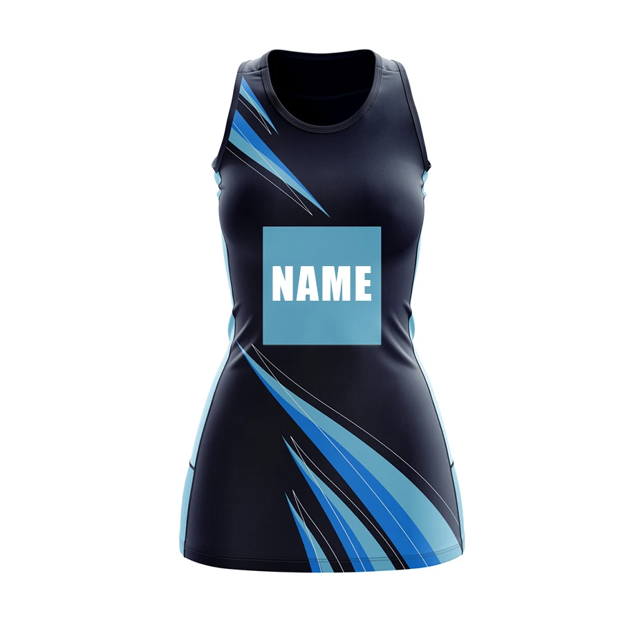 Custom Print Sublimation Netball Dress Netball Uniforms Dress Black and Red Netball Dress for Sports Girls