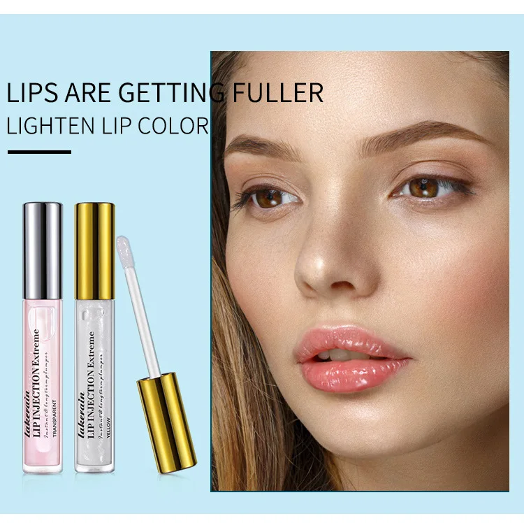 Lakerain Lip Care Serum Lip Plumper Gloss Reduce Fine Lines Moisturizing Clear Lip Gloss Oil