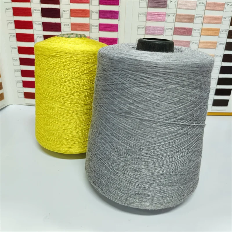 In Stock Polyester Nylon Viscose Core Spun Knitting yarns blended yarn for industrial sewing machine details