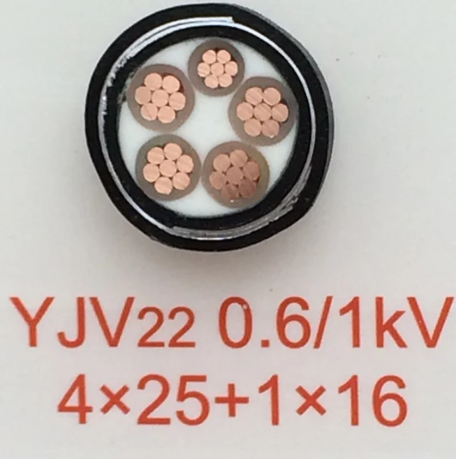 Stroomkabel 0.6/1kv Nyy/Yjv Koperen Geleider Laagspanning Xlpe Isolatie Pvc Mantel Gepantserde Krachtoverbrenging Elektrische Kabel