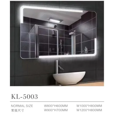 Hot Sale Hotel Luxury Glass Time Display Wall Mounted Bathroom Smart Led Lighted Bath Makeup Mirror