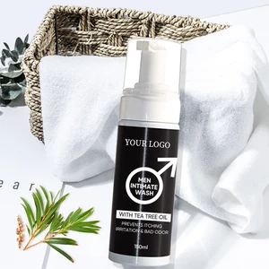 Custom Label Tea Tree Oil Prevents Itching Irritation Bad Odor Ph Balanced Foaming Hygiene Wash Men Intimate Wash for Men
