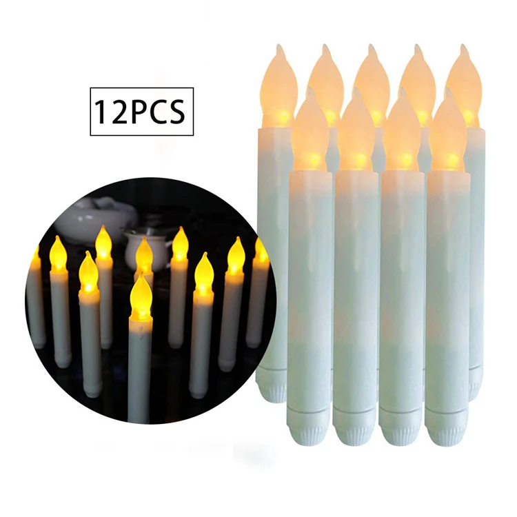 Flame Less Battery Powered Flickering Pillar Led Candle Light In Clear ...