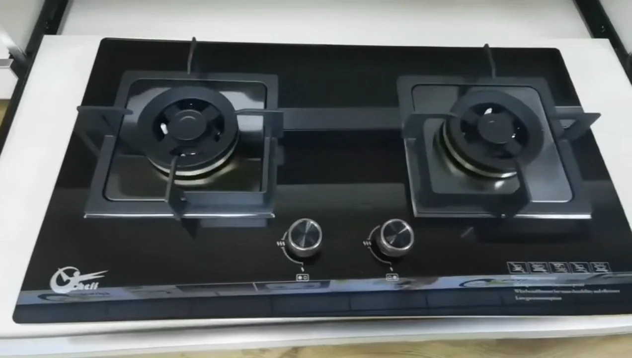 Oem Tempered Glass 2 Burners Lpg Gas Household Builtin Gas Cooking