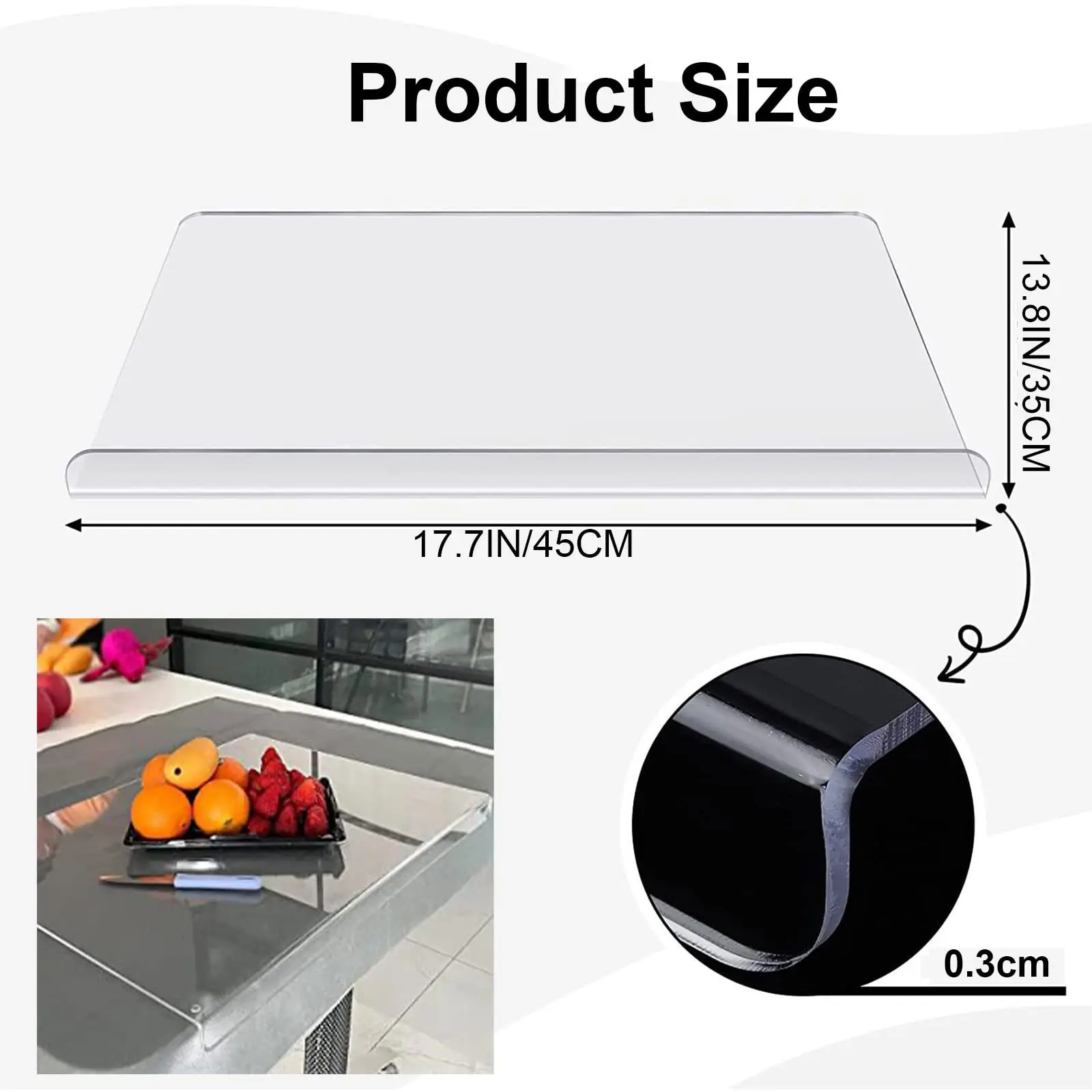 Acrylic Cutting Boards Kitchen Counter Clear Cutting Board Antislip