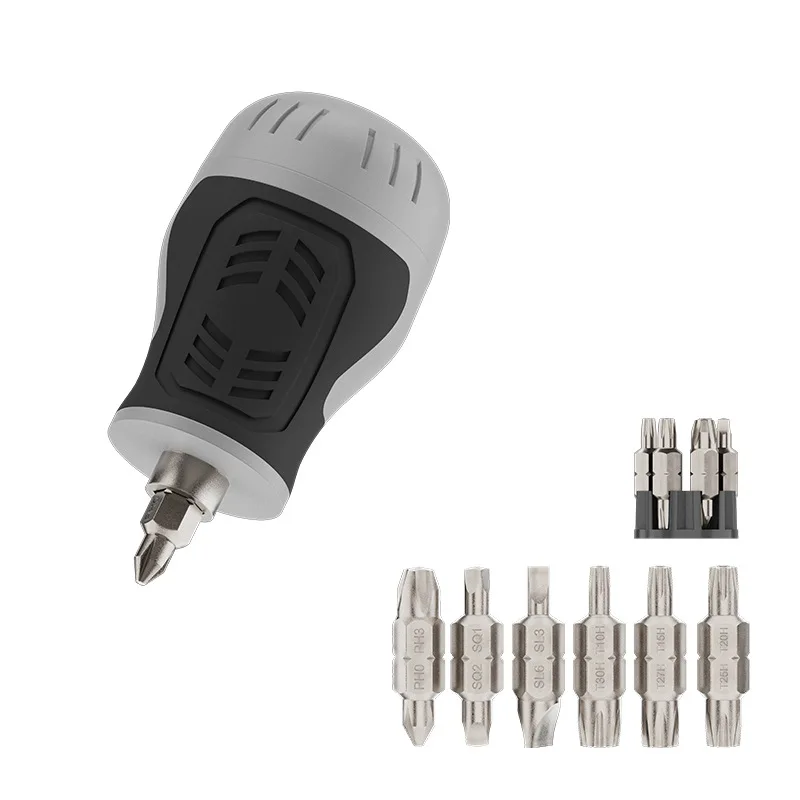 Stubby Screwdriver Set 15-in-1 Magnetic CR-V Bits Phillips Slotted Torx Compact Repair Tool for Household DIY OEM - detail 5