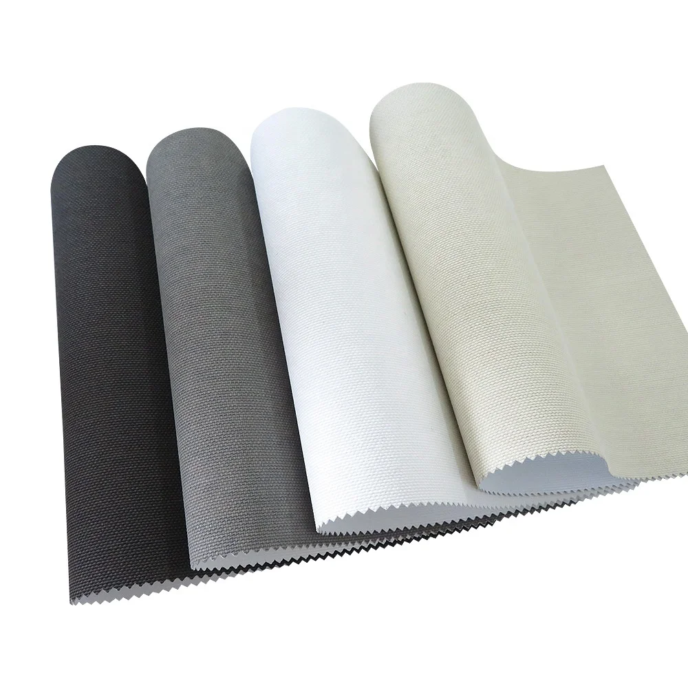 High Quality Polyester Fiber Plain Colorfast Waterproof UV Proof Blackout Roller Blind Fabric for Window Made in China