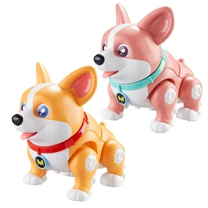ITTL Electric Walking Dog Toy Kids Educational Interactive Electric Corgi Toy Electronic Pet Animal Easy Kit Robot Toys for Kids