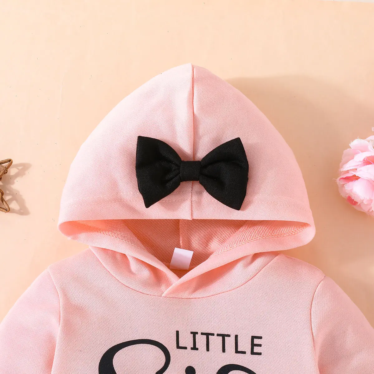 2023 Spring Autumn Infant Clothing Sets Long Sleeve Letter Print Hoodie Patchwork Pants 2 Pieces Baby Clothes for Girls