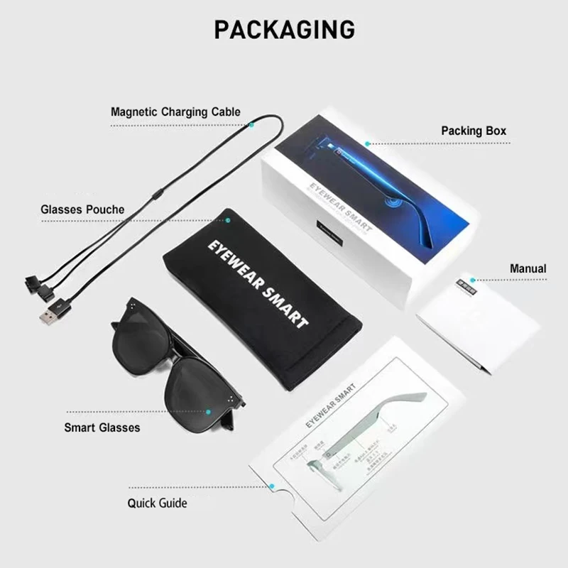 2021 Eyeglasses Speaker Polarized Frame Wireless Smart Stereo Sound