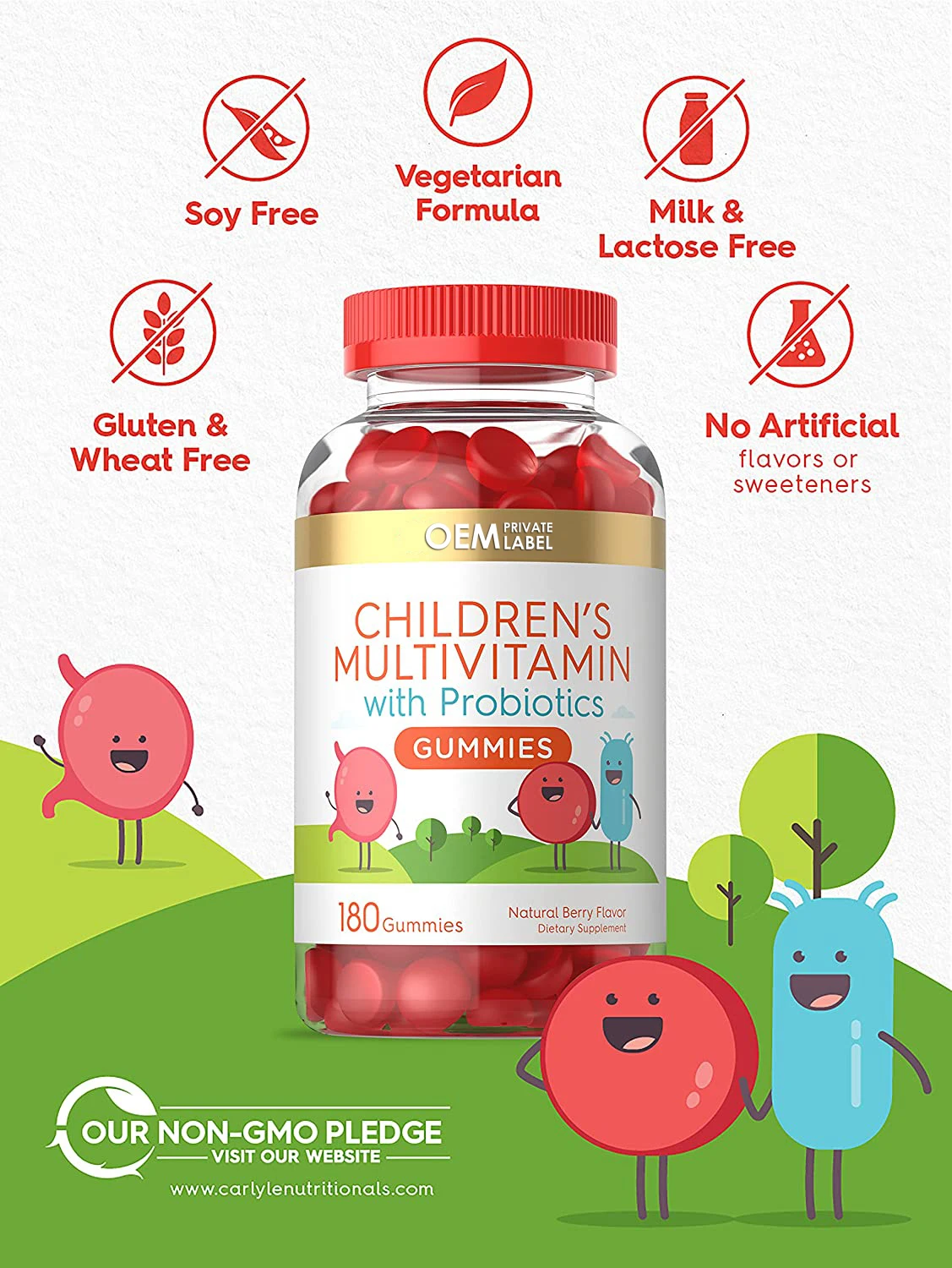 Oem Private Label Children's Multivitamin With Probiotics Gummies