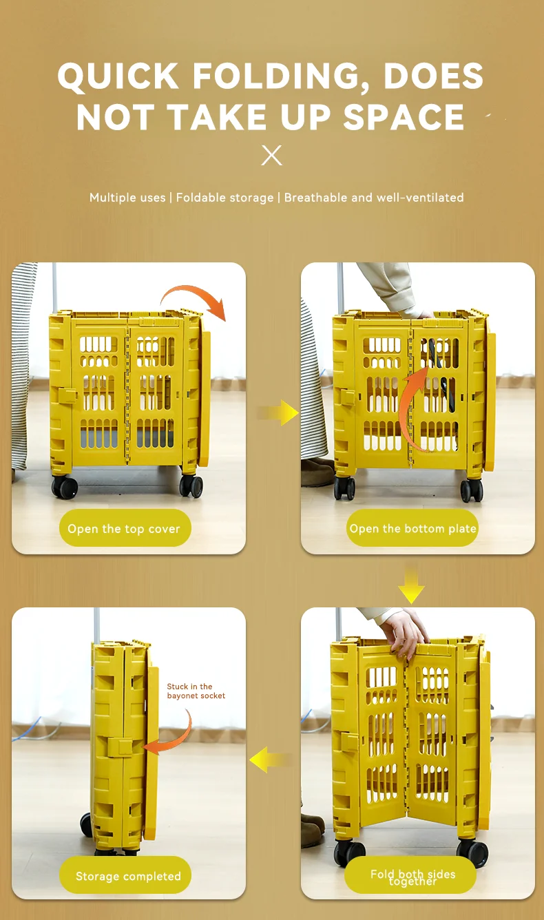 New Outdoor Camping Trolley Collapsible Cart Pet Out Carrying Cart High Quality Cart pp Material Cart factory