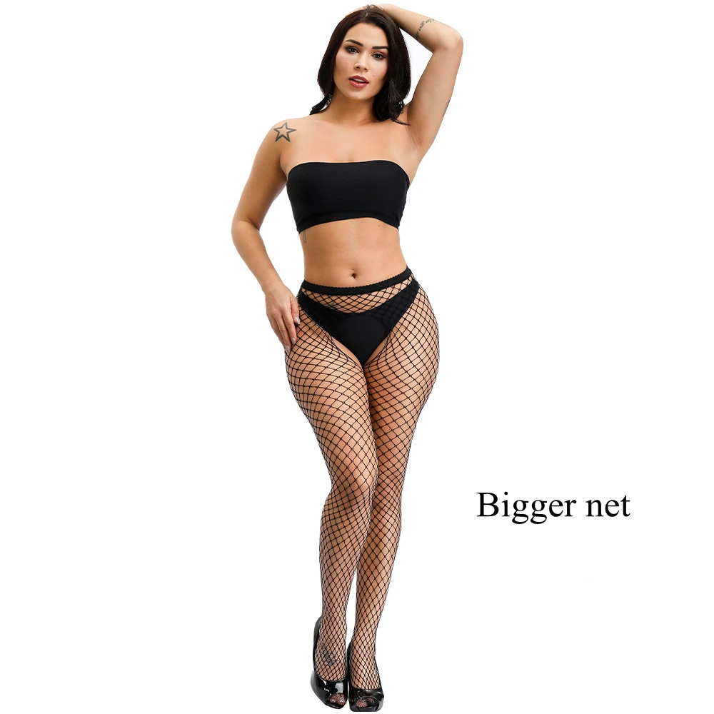 Wholesale Erotic Sexy Open Crotch Fishnet Stocking Womens Stockings Fishnet Pantyhose Thigh High Knee Long Socks Black Mesh Tights From m.alibaba image
