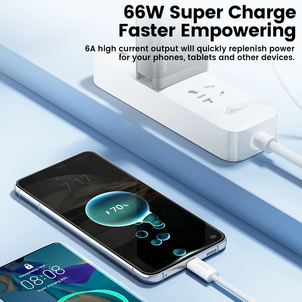 Toocki Usb C Data Cable Wire Roll 4 Core Usb Type C Cable 3A Fast Charging Cable Usb Tipo C for Samsung Phone
