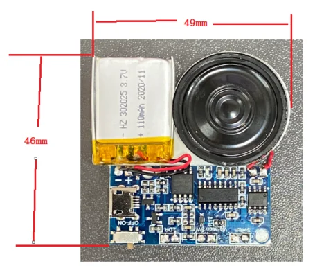 Factory Direct USB Downloadable MP3 Music Sound Module IC PCB Speaker for Greeting Cards Press-Button Control Activated