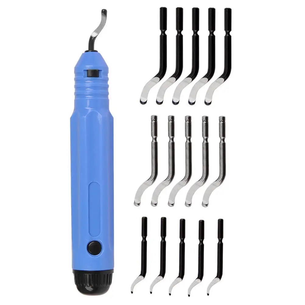 Deburring Tool with 10 Extra HSS(Steel) Blades and 1 Aluminum Handle Hole Metal Deburrer Burr Remover  Reamer Tool