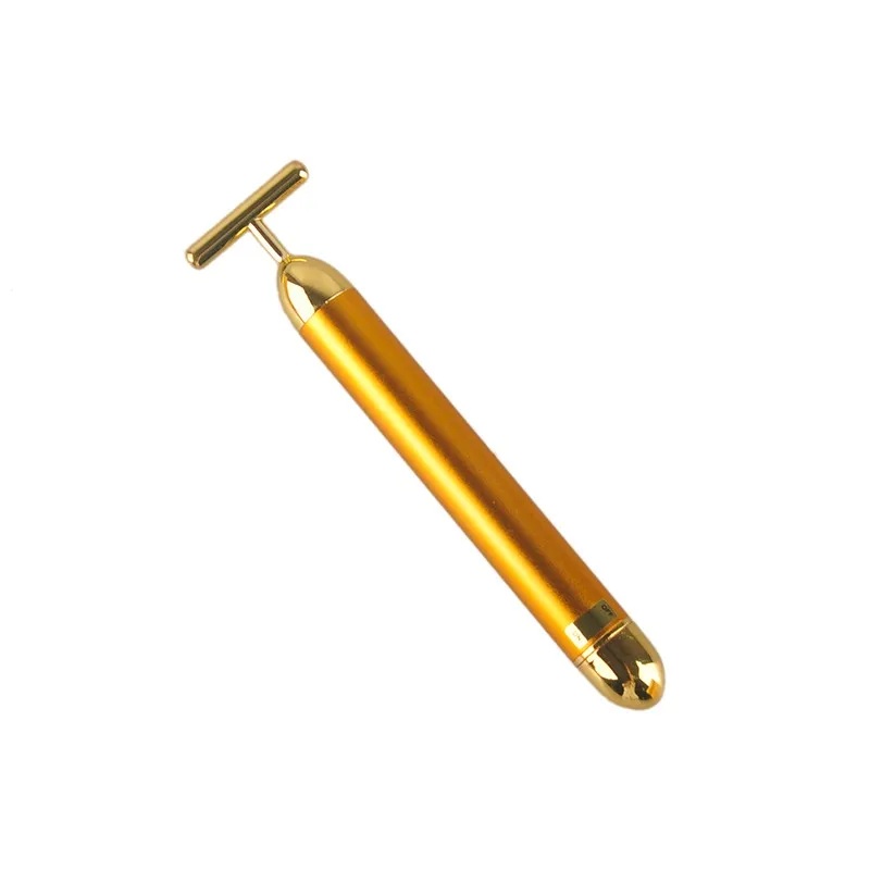 24K золотой импульсный укрепляющий массажер энергетический косметический роликовый для лица уход за кожей лечение