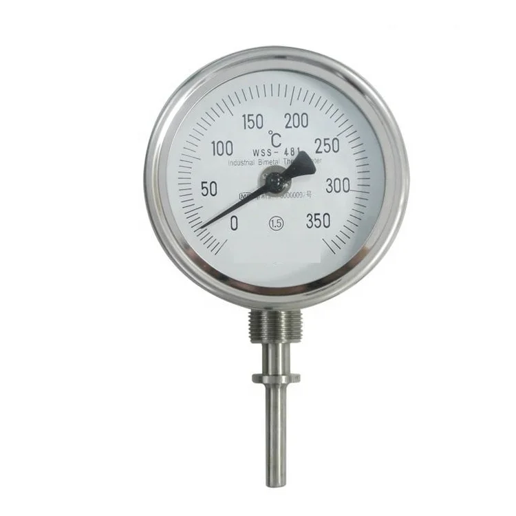 Stainless Steel Dial Type Bottom Connect Industrial Bimetal Thermometer