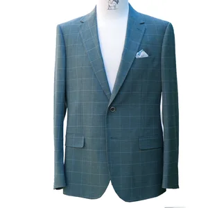 Men's Plus Size Casual Green Check Jacket Blazer Single Breasted Comfortable Oversize Lining New Style Breathable Pants Suits