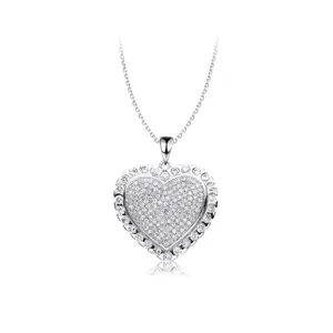 Keiyue 2026 love 925 Silver White Zircon Necklace 925 Silver Jewelry Necklace Heart Necklace