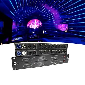 DMX 8CH Splitter Stage Light Console DMX Amplifier  Controller XLR Input and Output Stage Light Equipment