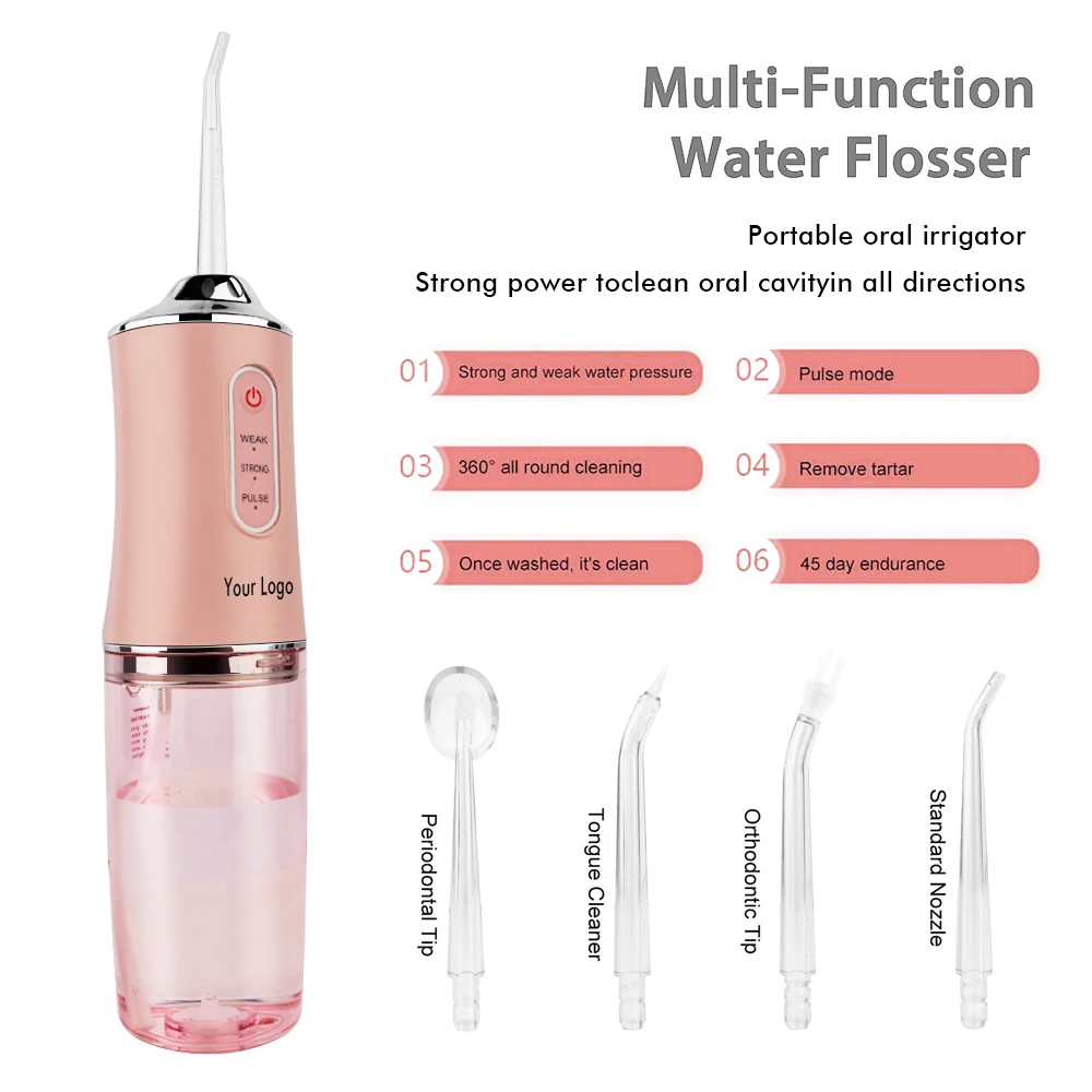 OEM Portable Waterproof Teeth Clean USB Cordless Dental Care Irrigator Water Pick Flosser for Teeth