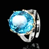 adjustable size Bird's Nest aquamarine ring