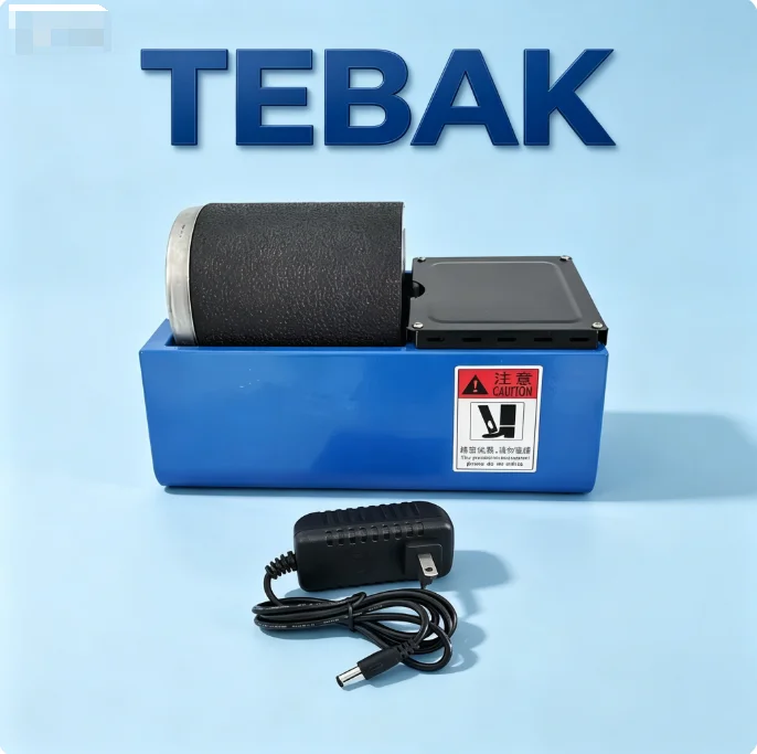 TEBAK Micro Rock Tumbler Polishing Machine, Electric Silicone Roller Jewelry Polisher for DIY Jewelry Making