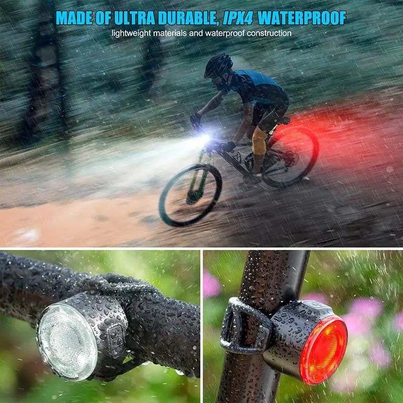 Q2 Cycling Bicycle Front Rear Light Set Waterproof Bright
