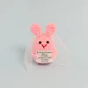 Orejas de conejo rosa coser línea blanca e card ojos velo 06cm