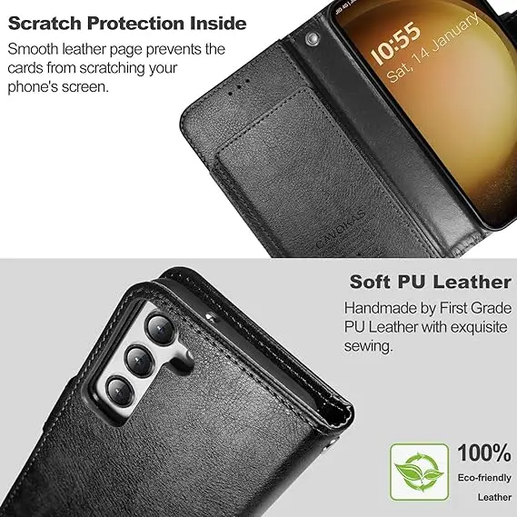 Laudtec Luxury Case Leather For Samsung Galaxy S24 Ultra Custom Matte Soft Magnetic Wallet Detachable with Card Holders Case details