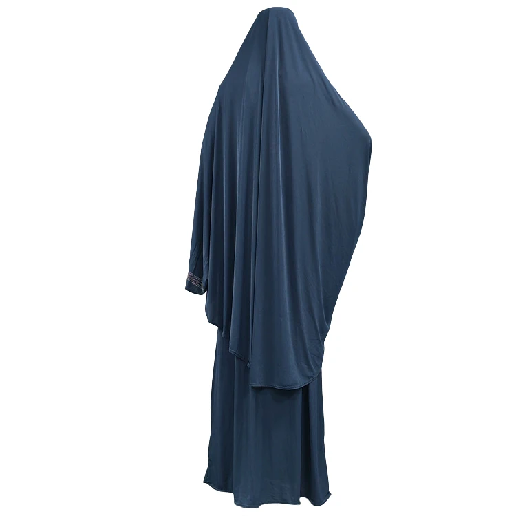 Custom Muslim Women's Two Piece Prayer Hijab Khimar Abaya Dress Suits Shihab Scarf Full Length Islamic Abaya Set for Hajj Umrah