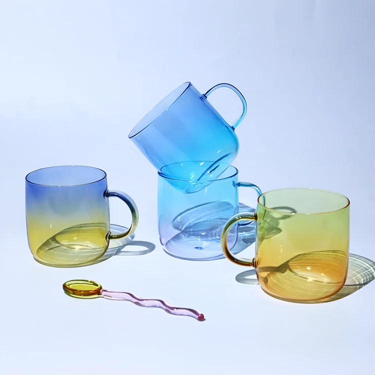 350ml Coffee Glass Cup - Heat Resistant Borosilicate Mugs