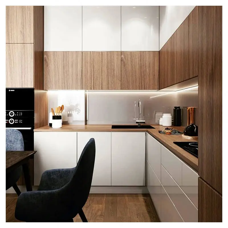Realgres Small Kitchen Cabinet Set With Sink Price in Addis Ababa Solid Wood Walnut Kitchen Cabinets Matt Kitchen Cabinet