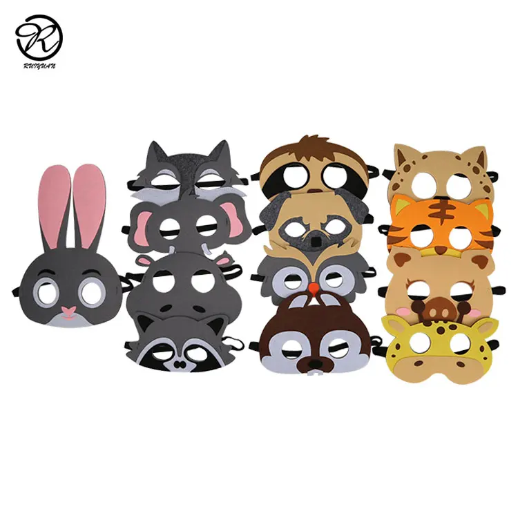 5pcs Animal Felt Masks Party Favors Animal Masks Kid Animal Masks for Party
