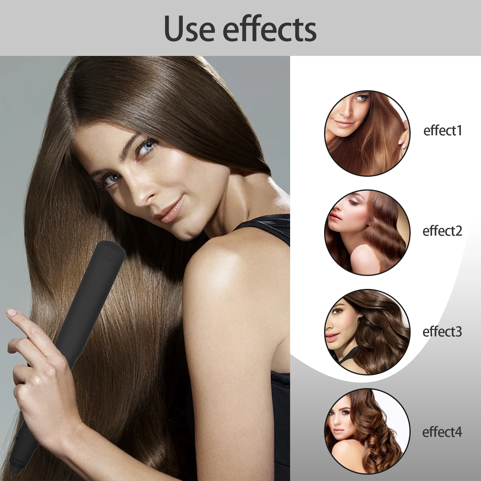 Portable Ceramic Floating Plates Flat Iron Hair Straightener Dual Voltage Rubber Coating