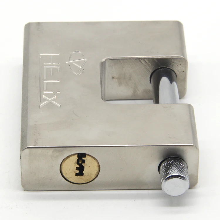 SS Unbreakable Door Lock Rectangle Padlock 75mm Padlock 50mm Rectangle Iron Padlock With Keys