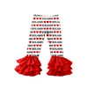 Red Heart & Benjamin Letter Print Ruffle Pants