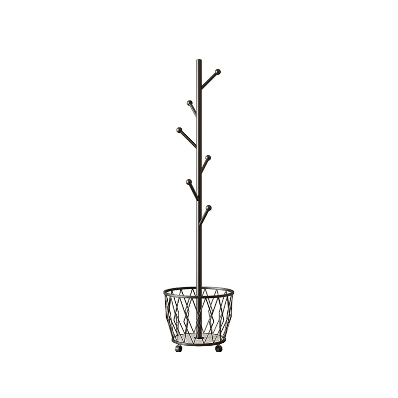 Wholesale Simplicity Metal Standing Floor Clothes Tree With Basket Coat