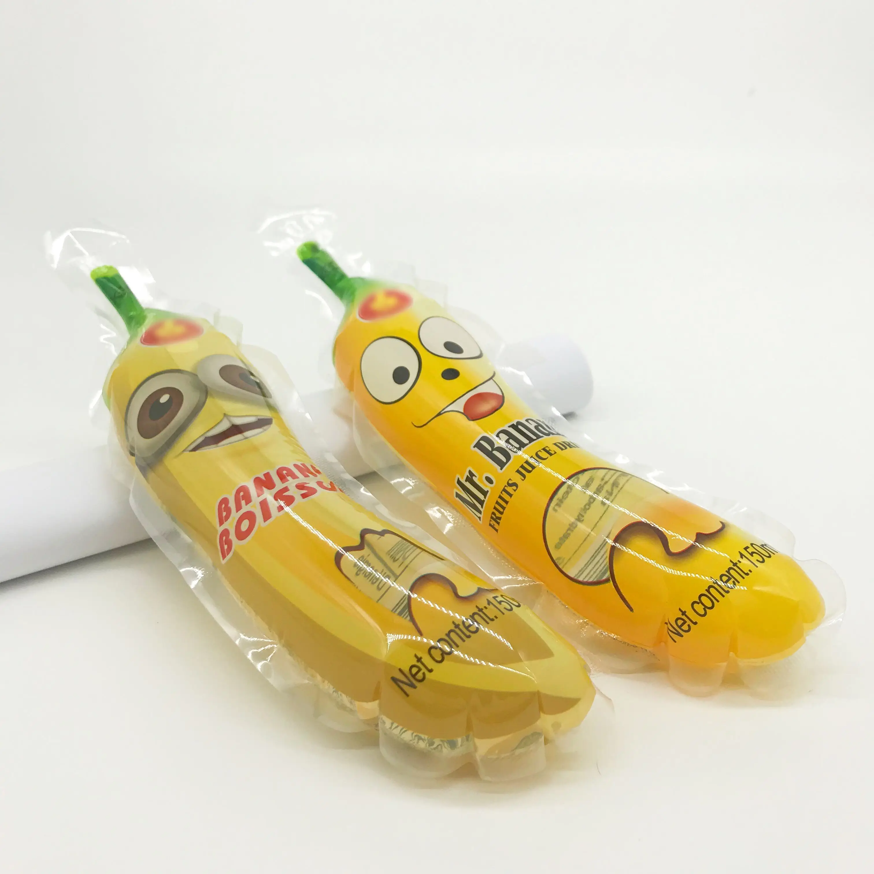 High-Quality Certification Eco-Friendly Drinking Water Bag Custom Banana Shaped Fruit Injection Juice Bag Plastic Drink Pouch