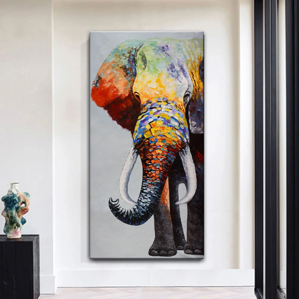 TOPART アフリカゾウ 動物 ルームハンギング キャンバス絵画 大型