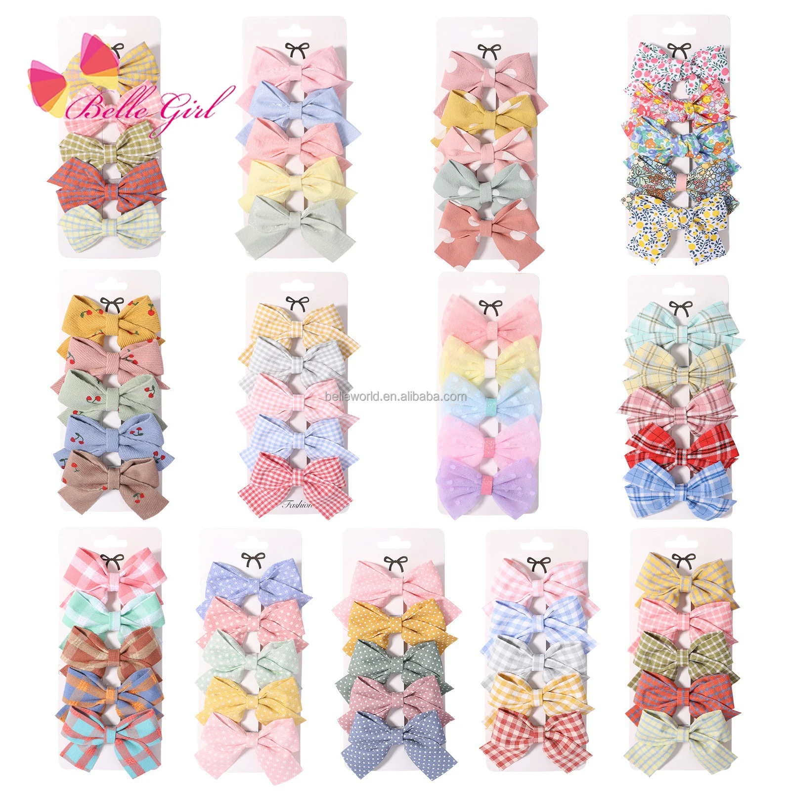 Belleworld 6colors Hair Bows Clips 5inch Unicorn Lovely Colors Kids ...